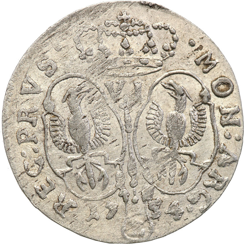 Niemcy, Prusy. Fryderyk II. Szóstak 1754 E, Królewiec